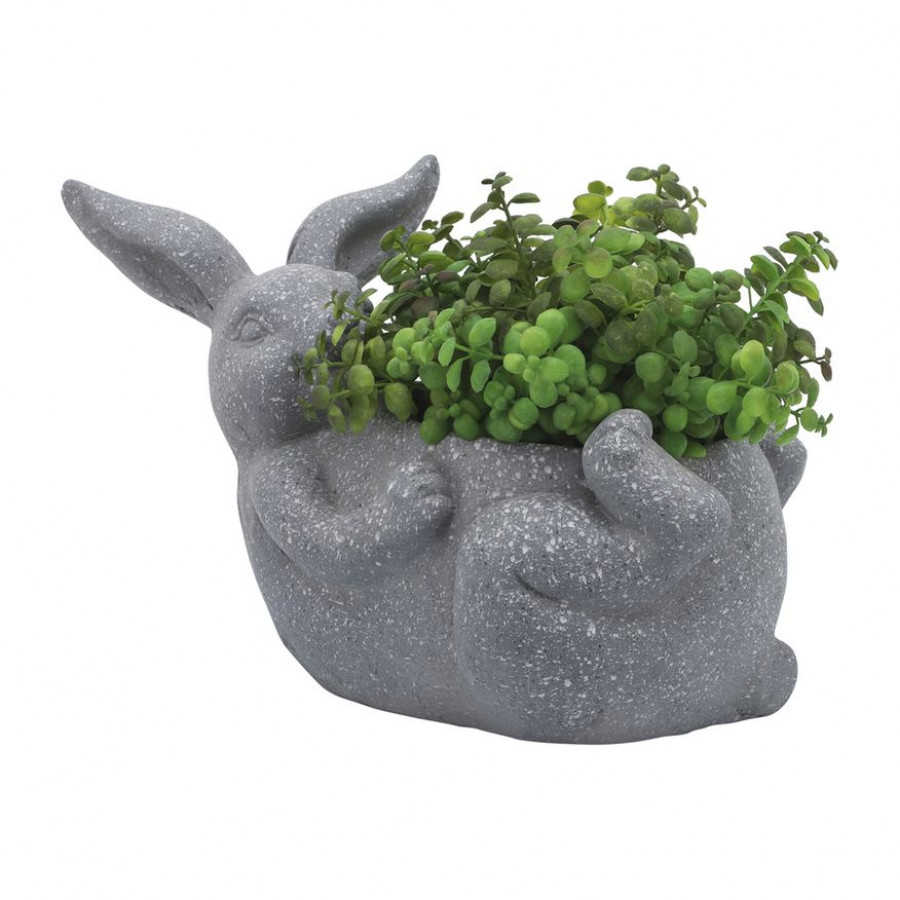 Sagebrook - Resin Laying Bunny Planter in Gray