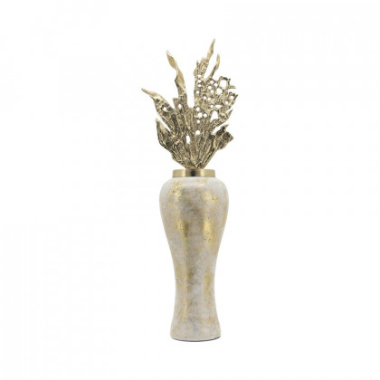 Sagebrook 38" Glass Vase With Aluminum Top - White/Gold