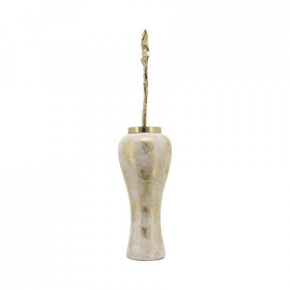 Sagebrook 38" Glass Vase With Aluminum Top - White/Gold