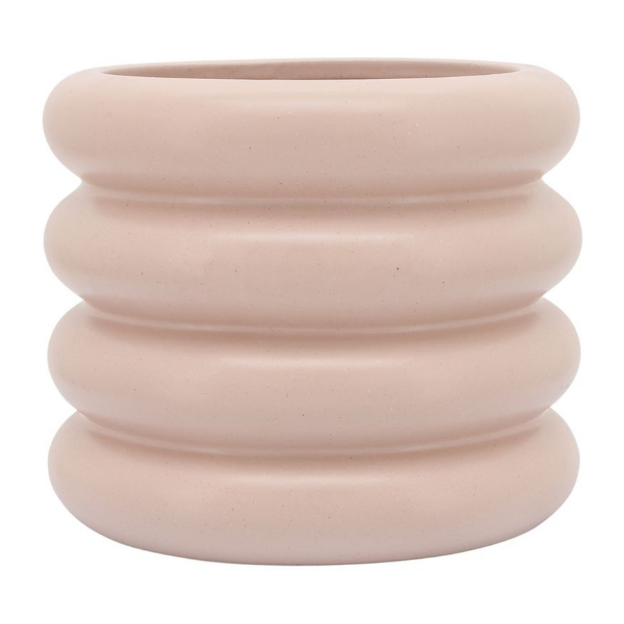 Sagebrook 10" Ceramic Bibendum Planter - Dusty Rose