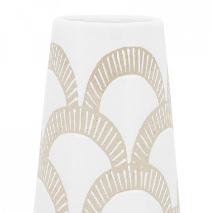 Sagebrook 15" Ceramic Aztec Vase - White