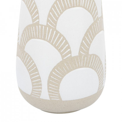 Sagebrook 15" Ceramic Aztec Vase - White