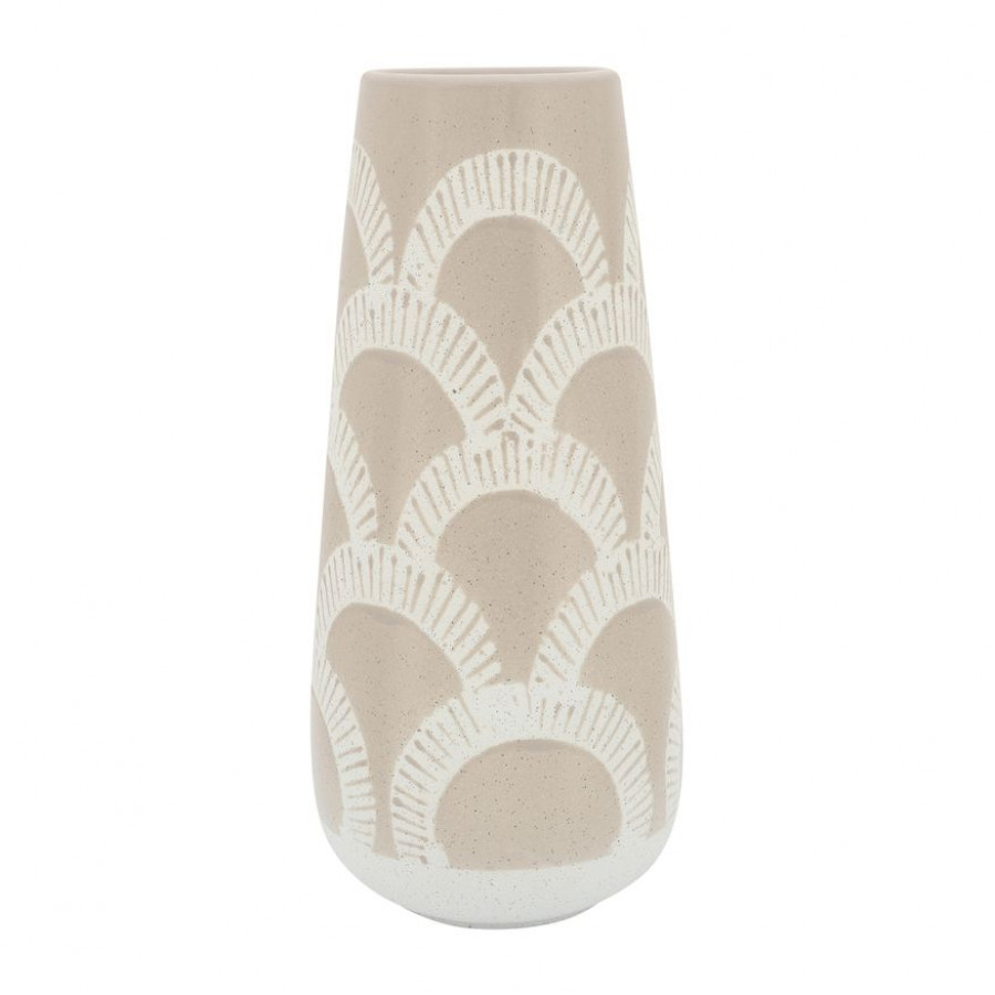 Sagebrook 15" Ceramic Aztec Vase - Beige