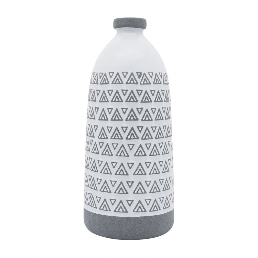 Sagebrook - 18" Ceramic Aztec Vase in Gray