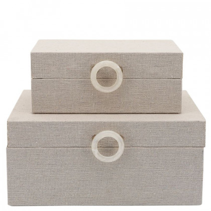 Sagebrook - 7"/9" Wood Box With Ring Detail (Set Of 2)