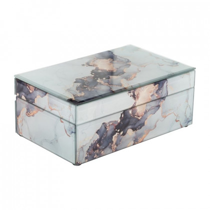 Sagebrook - 8"/11" Wood Striped Boxes (Set Of 2)