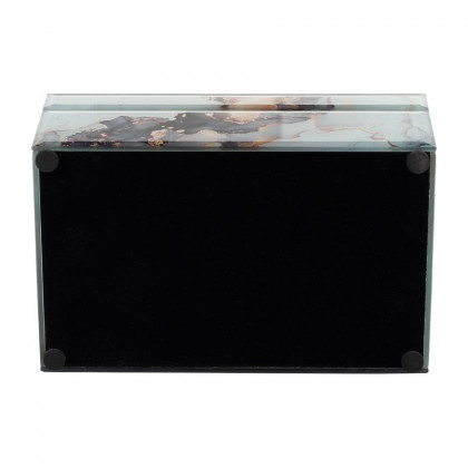 Sagebrook 8"x5" Wood Abstract Box - Black/Gold