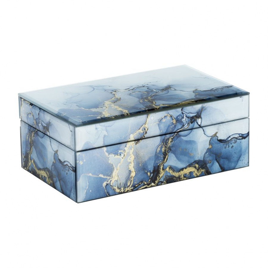 Sagebrook - 8"/11" Wood Striped Boxes (Set Of 2)