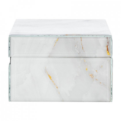 Sagebrook 8"x5" Wood Abstract Box - White