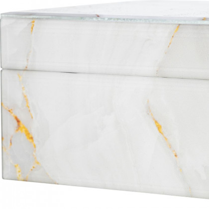 Sagebrook 8"x5" Wood Abstract Box - White
