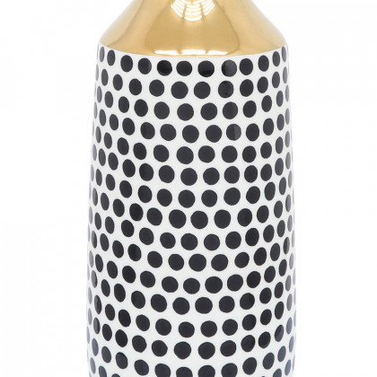 Sagebrook 16" Ceramic Polka Dots Vase - Gold/White