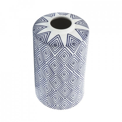 Sagebrook 9" Ceramic Diamond Jar With Lid - Blue