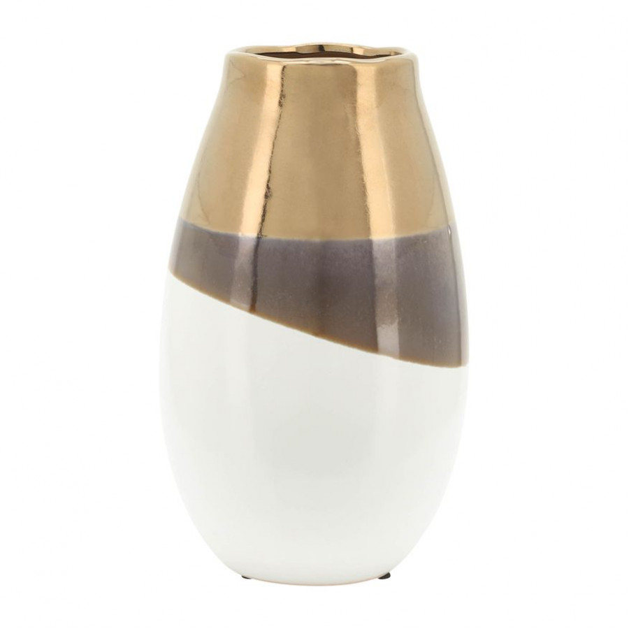 Sagebrook - 10" Ceramic 2-Tone Vase in Gold/White