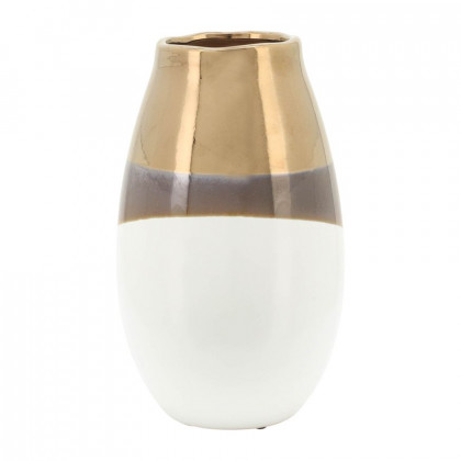 Sagebrook - 10" Ceramic 2-Tone Vase in Gold/White