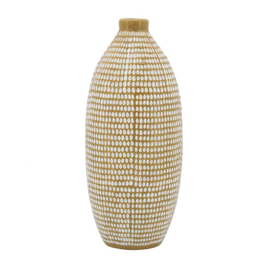 Sagebrook 12" Ceramic Dotted Vase - Tan