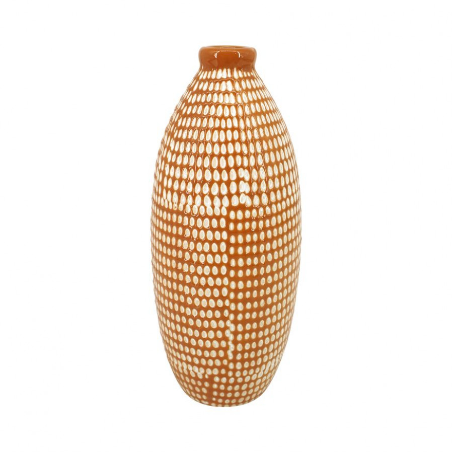 Sagebrook 9" Ceramic Dotted Vase - Burnt Orange