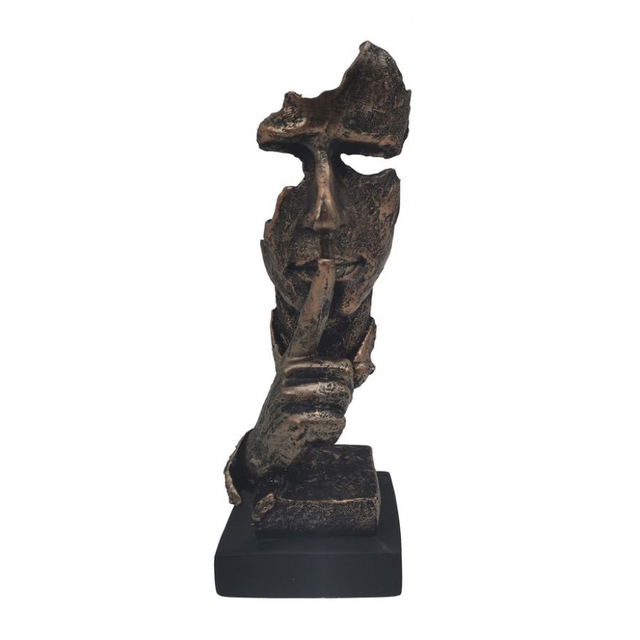 Sagebrook 13" Resin Silence Man - Bronze