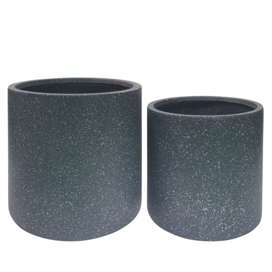 Sagebrook 13"/16" Resin Round Nested Planters (Set Of 2) - Gray
