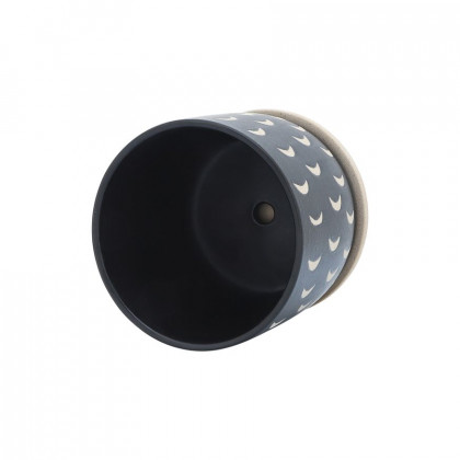 Sagebrook - 5"/6" Ceramic Moon Planters Saucer (Set Of 2) in Black