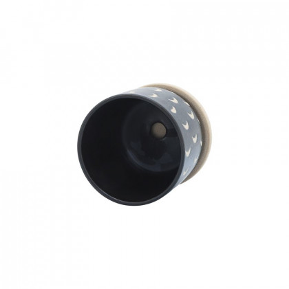Sagebrook - 5"/6" Ceramic Moon Planters Saucer (Set Of 2) in Black
