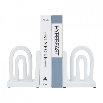 Sagebrook 6" Ceramic Arch Bookends (Set Of 2) - White