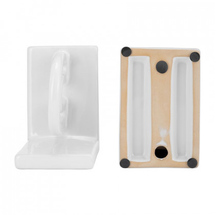 Sagebrook 6" Ceramic Arch Bookends (Set Of 2) - White