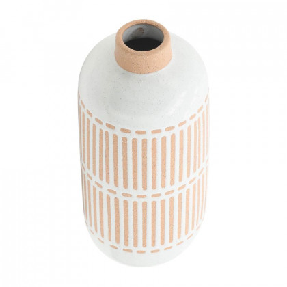 Sagebrook - 12" Ceramic Round Aztec Vase in Ivory