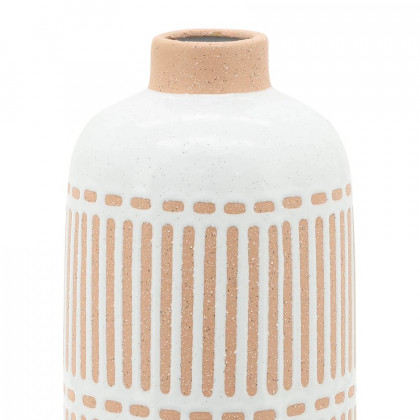 Sagebrook - 12" Ceramic Round Aztec Vase in Ivory