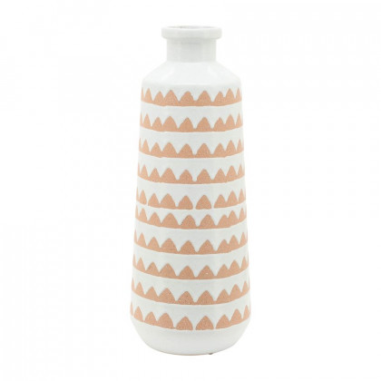 Sagebrook 16" Ceramic Aztec Vase - Ivory