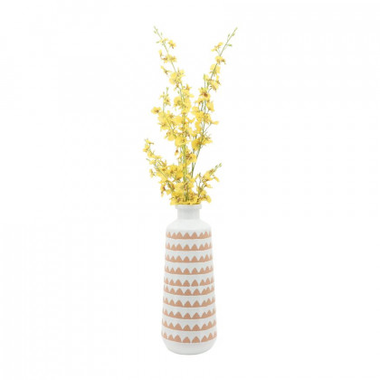 Sagebrook 16" Ceramic Aztec Vase - Ivory