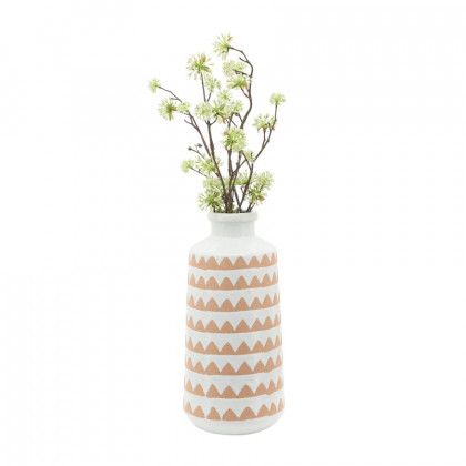 Sagebrook 12" Ceramic Aztec Vase - Ivory