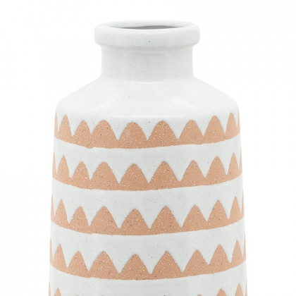 Sagebrook 12" Ceramic Aztec Vase - Ivory