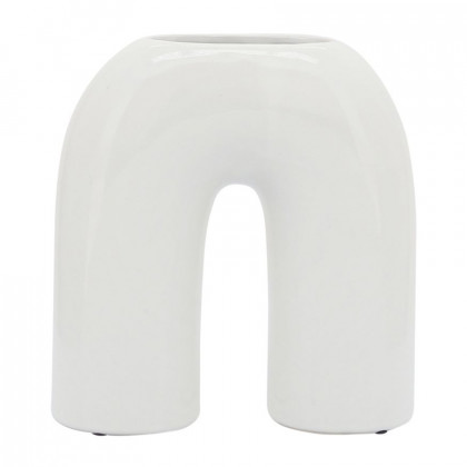 Sagebrook 8" Ceramic Horseshoe Vase - White