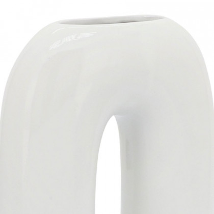 Sagebrook 8" Ceramic Horseshoe Vase - White