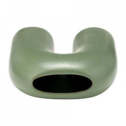 Sagebrook 8" Ceramic Horseshoe Vase - Dark Sage