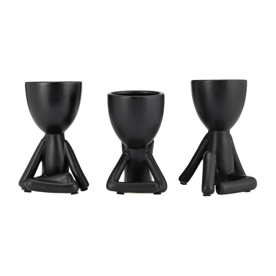 Sagebrook - 8" Ceramic Sitting Humans (Set Of 3)