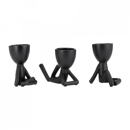 Sagebrook - 8" Ceramic Sitting Humans (Set Of 3)