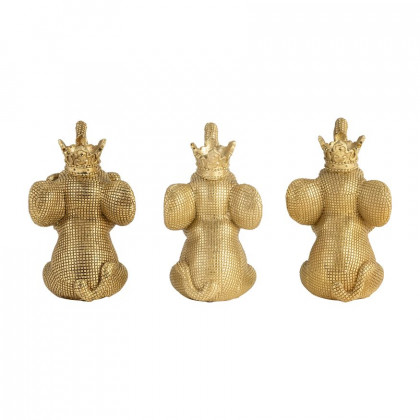 Sagebrook - 8" Resin No Evil Elephants (Set Of 3) in Gold