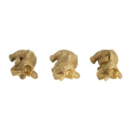 Sagebrook - 8" Resin No Evil Elephants (Set Of 3) in Gold