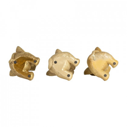 Sagebrook - 8" Resin No Evil Elephants (Set Of 3) in Gold