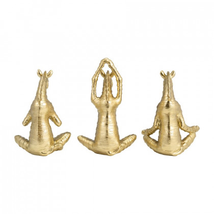 Sagebrook - 8" Resin No Evil Zebras (Set Of 3) in Gold