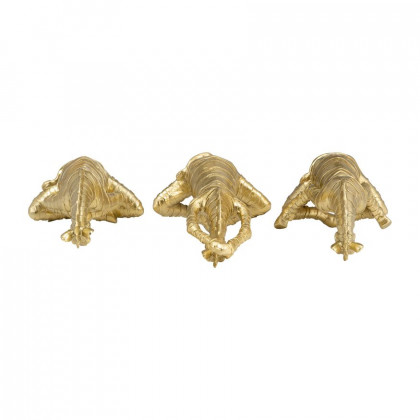 Sagebrook - 8" Resin No Evil Zebras (Set Of 3) in Gold