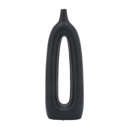 Sagebrook 14" Ceramic Open Cut-out Vase - Black