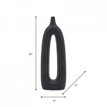 Sagebrook 14" Ceramic Open Cut-out Vase - Black