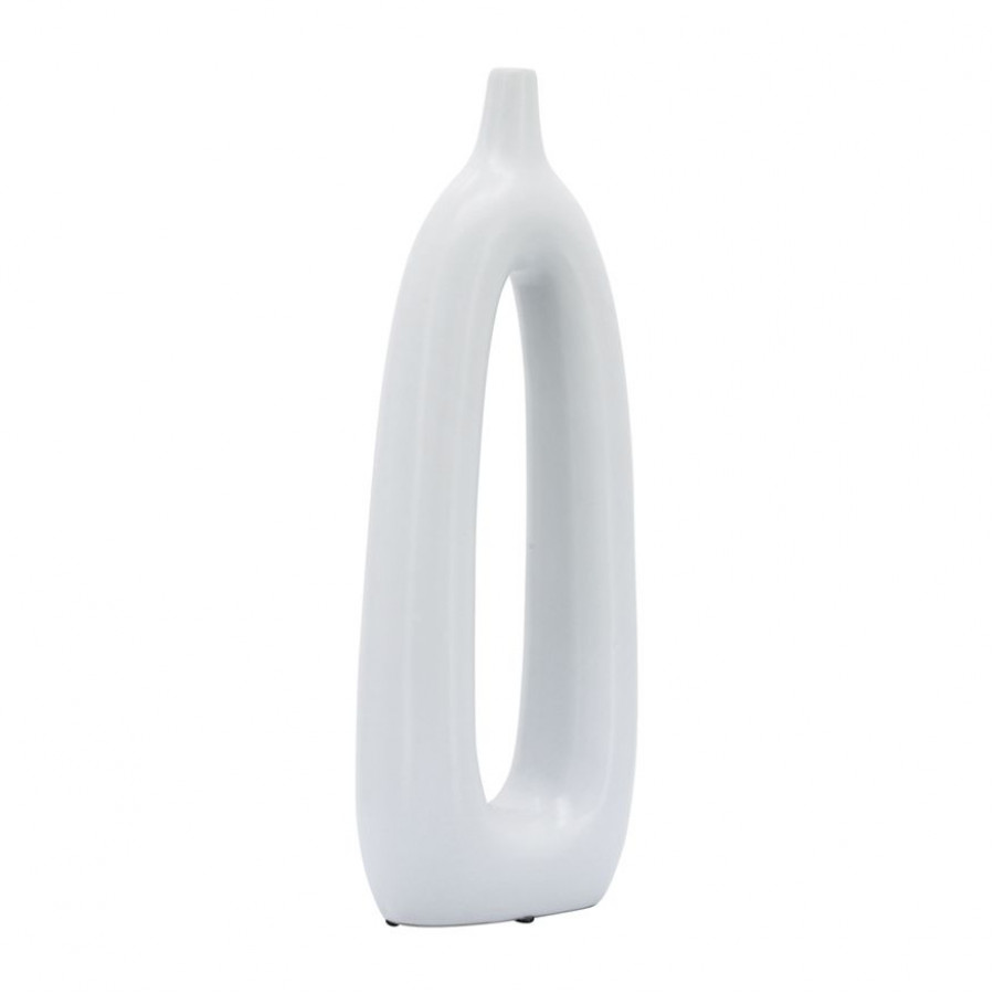 Sagebrook 14" Ceramic Open Cut-out Vase - White