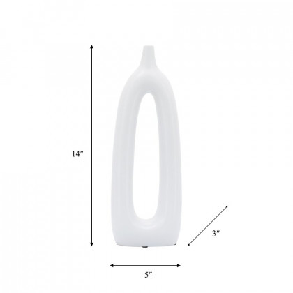 Sagebrook 14" Ceramic Open Cut-out Vase - White