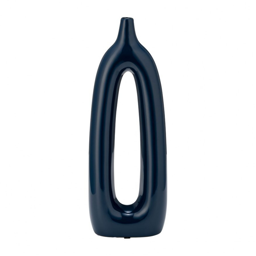 Sagebrook 14" Ceramic Open Cut-out Vase - Blue
