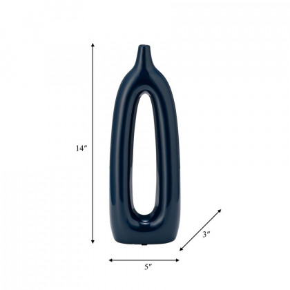 Sagebrook 14" Ceramic Open Cut-out Vase - Blue