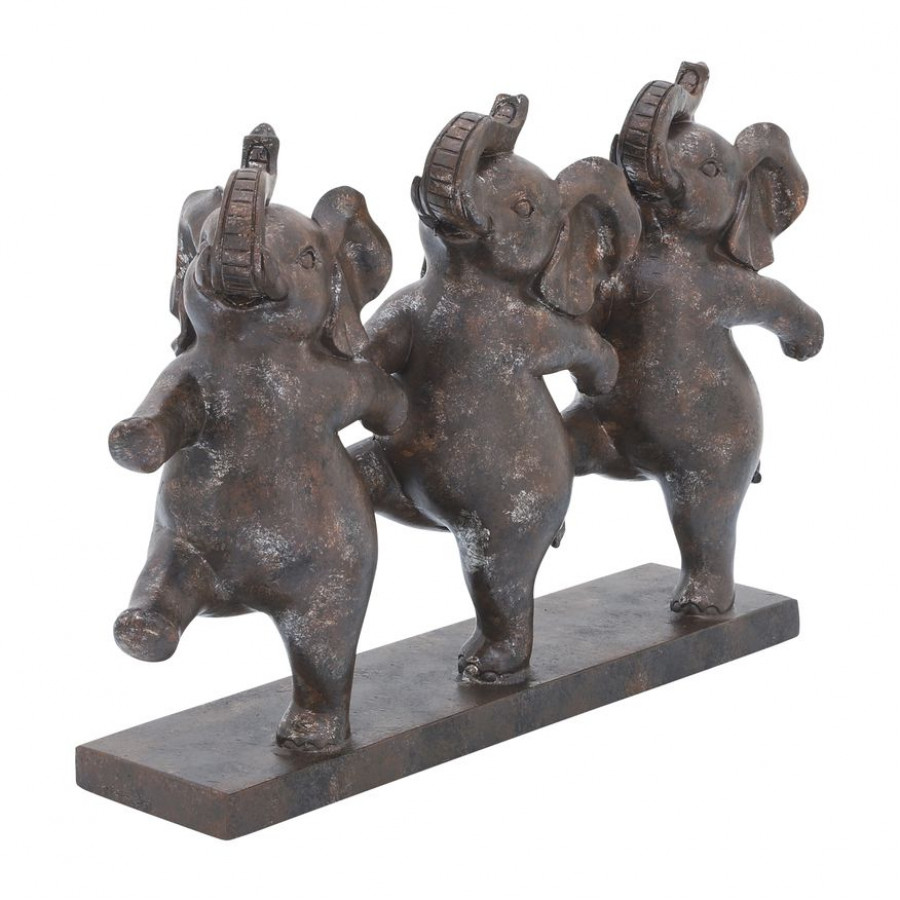 Sagebrook - 7" Resin Dancing Elephants in Bronze
