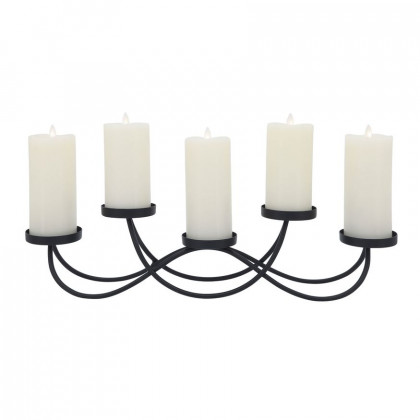 Sagebrook - 24" Metal 5-Pillar Holders in Black